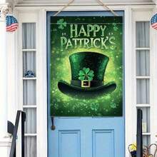 Weather Resistant St Patrick's Day Garden Flag 12x18 Inch - Durable Polyester Shiny Green Hat & Shamrock Clover Design, Clover Themed Outdoor Decor, Festive Holiday Decoration For Yard Lawn Patio Porch Home (No Pole Included) - 彩色 - 查看 5