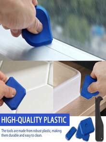 Kit de Herramientas para Lechada y Silicona, 12 Piezas para Alisar y Acabar, Ideal para Trabajar con Azulejos y Rejuntar, Color Azul - Azul - Ver 4