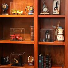 Acrylic Display Case Clear Dustproof Protection Collectibles Cube Display Box P - White - View 6