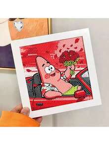 1幅海绵宝宝5D钻石画，DIY全钻钻石艺术画，客厅装饰，海绵宝宝、派大星、章鱼哥、蟹老板经典角色设计，儿童钻石画套装 - 彩色 - 查看 5