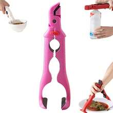 Hot Plate Gripper - 3-In-1 Hot Plate Gripper, Multi-Angle Anti-Scald Bowl Holder Clip, With Lock & Bottle Opener Includes For Hot Bowl Cozy Holder - Hot Pink - View 13