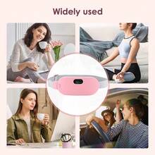 Cordless Heating Pad For Period Cramps: Portable Menstrual Heating Belt With 3 Heat Levels 4 Massage Modes - Wearable Waist Heating Pad For Women Girls - 粉色 - 查看 7