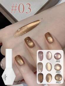MISS SHAKA 10毫升秋冬美甲粉金猫眼凝胶指甲油胶水 2025 超闪金粉瓷白玻璃珠猫眼美甲美白流行美甲艺术美甲沙龙居家DIY美甲用品圣诞美甲 - 彩色 - 查看 2