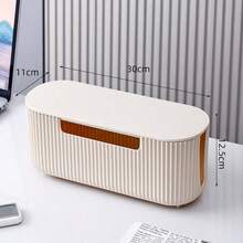 1pc Cable Management Box, Power Strip Organizer, Desktop Wire Organizer, Charging Cable Holder, Plastic Multi-Function Desktop Storage Box - Multicolor - View 14