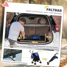 Passeggino per cani PawHut, passeggino pieghevole per cani e gatti fino a 4 kg, passeggino per gatti con finestre in rete, tracolla, borsa portaoggetti, portabicchieri, passeggino per gatti con parasole, blu scuro - 1 - Visualizzare 3