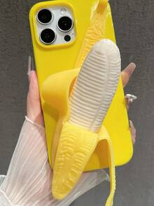 趣味减压软壳 3D 逼真香蕉黄手机壳，可玩手机壳，兼容 11/13/14/15/16/16 Plus/16 Pro Max - 黃色 - 查看 4