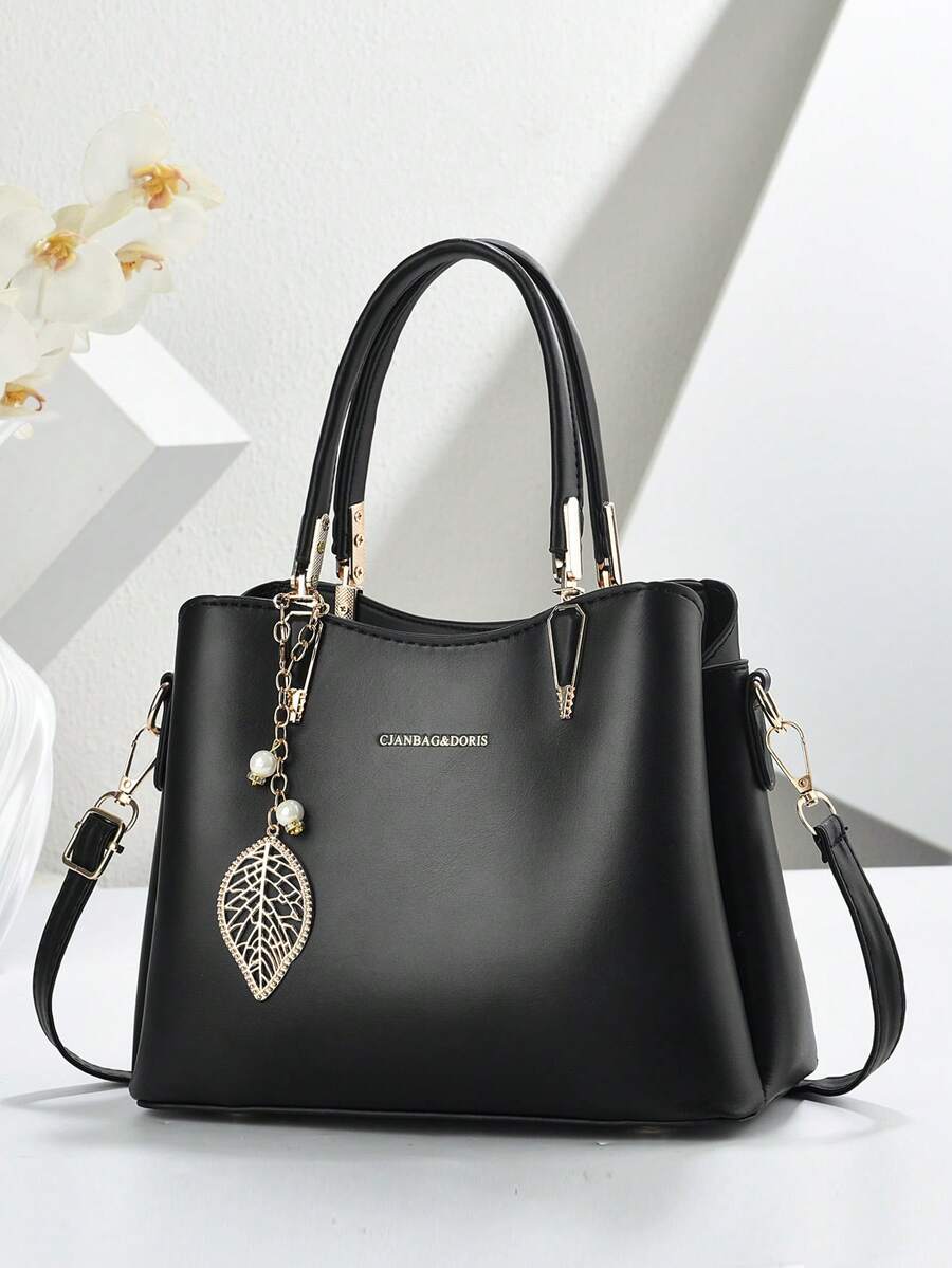 Nuova borsa da donna in pelle PU, borsa a tracolla versatile di alta qualità, borsa di nicchia alla moda, borsa per pendolarismo, borsa capiente, borsa da donna di lusso - nero - Visualizzare 1