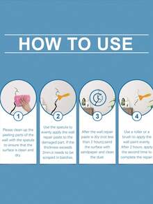 Wall Repair Paste - Covers Stains, Cleans Walls, Fixes Peeling Paint, Prevents Moisture, Cracks Repair - one-size - View 4