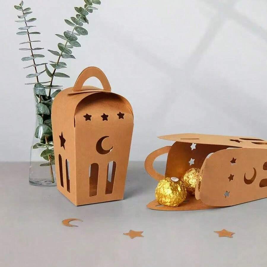 5件套星月礼盒套装，简约设计，适合生日、节日小礼物包装、家居装饰，优雅温馨 - 棕色 - 查看 1