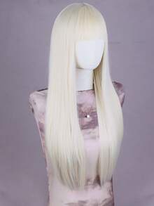 26英寸女士米色长直发带刘海全头假发，适合日常佩戴、派对和假日穿着。 - 彩色 - 查看 5