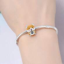 1 Pc Silver Plated Charm Animal Concert Panda Guitar Pendant & Elephant Drumming Bead & Hamster Bead For Original Bracelet Necklace DIY Jewelry Making Fit Women Birthday Gift