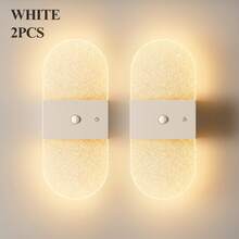 Luz de Parede Moderna com Sensor de Movimento de Cristal, Candeeiro de Parede LED Inteligente com Sensor Acrílico, Luz de Parede LED Sem Fios, Luz Noturna Alimentada por Bateria, Temperatura de Cor e Brilho Ajustáveis, Adequado para Corredor, Casa de Banho, Quarto, Decoração de Casa, Sala de Estar - Multicolorido - Ver 23