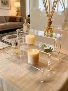 1个亚克力梯形展示架，1/2/3层梯形展示架，家用收纳展示架，珠宝化妆品展示架，多层透明收纳展示架，现代简约阶梯式桌面展示架，家用收纳展示架，珠宝化妆品展示架，多层收纳架蛋糕架，香水架，蛋糕架，适用于客厅、卧室、玩具及其他物品收纳，房间装饰 - 彩色 - 查看 3