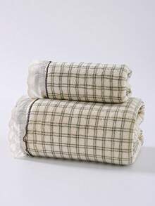 1条/2条装现代简约花卉珊瑚绒浴巾，超柔软吸水，超大尺寸，速干，不掉毛，桑拿浴巾，高品质浴室用品，送给伴侣的最佳礼物。浴巾尺寸：34*75厘米，浴巾尺寸：70*140厘米 - 彩色 - 查看 9