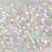 150pcs 4mm High Quality Cat's Eye Seed Beads - Light Pastel Shimmer Smooth Finish, Reflective Loose Beads For DIY Jewelry Making Bracelet Necklace Craft Supplies