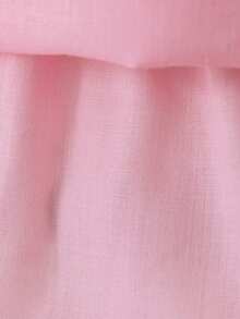 Baby Girls' Round Neck Bow Tie Back Ribbon Satin Cute Birthday Party Puff Dress, Suitable For Flower Girl, Wedding, Holiday, Does Not Include Headband - Pink - View 10