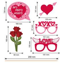 Valentine's Day Photo Booth Props Frame Party Supplies - Valentine's Day Party Decorations Valentine's Day Theme Paper Props Photo Frame Party.