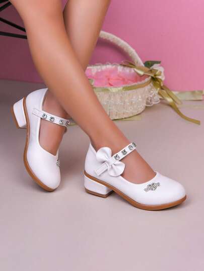 女童珍珠礼服鞋，芭蕾舞玛丽珍鞋，适合舞蹈、婚礼、正式场合穿着，时尚休闲魔术贴鞋，四季皆宜