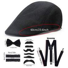 D EXCEED 2/3/4/5/9 件 1920 年代男士配饰 大佬盖茨比贝雷帽 帽子 咆哮的 1920 年代男士服装配饰