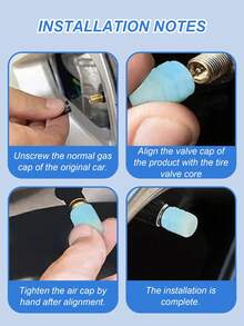 12pcs Luminous Tire Valve Caps - Self-Luminous LED Style Valve Covers, Fit For Cars, Motorcycles, Electric Bicycles And Bicycles - Universal Size, Red Skull Design, Visible At Night, Fashionable Wheel Decoration Accessories - Glow-in-the-dark Nozzle Cap - View 7