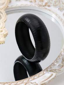 1pc Fashionable Burnished Floral Pattern Shiny Bracelet, Suitable For Women's Daily Wear - Black - View 4