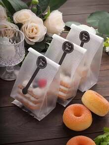 200PCS Transparent Food/Candy/Cake Self Sealing Bag, Suitable For Baking, Candy And Dessert - Reusable Polypropylene Gift Bag With Zipper Closure, Perfect For Christmas, Easter, Thanksgiving, Oktoberfest And Graduation Parties, Dessert Storage | Decorative Window Bag | Reusable Food Bag - Multicolor - View 2