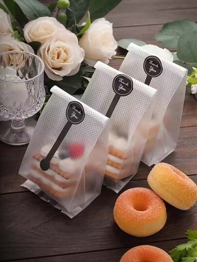 200 st. genomskinliga självförslutande påsar för mat/godis/tårta, lämpliga för bakning, godis och dessert - återanvändbar presentpåse i polypropylen med dragkedja, perfekt för jul, påsk, Thanksgiving, Oktoberfest och examensfester, dessertförvaring | Dekorativ fönsterpåse | återanvändbar matpåse