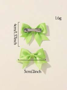 6pcs Handmade Fabric Bow Hair Clips, Girls' Solid Color Side Bangs Hairpins, Suitable For Daily Wear And Holiday Outfits - Multicolor - View 4