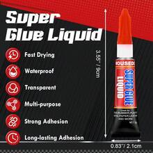 Fast Drying Super Glue Liquid Clear Strong Cyanoacrylate Adhesive For Wood Rubber Leather Plastic Metal DIY Crafts - 1 - Xem 2