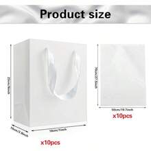 DAssorted Sizes White Gift Bags With Ribbon Handles Kraft Paper Shopping Bags With Tissue Paper For Party Busin Wedding Birthday Graduation Fathers Day White 9 Inches 9 Inches - Trắng9 inch - Xem 2
