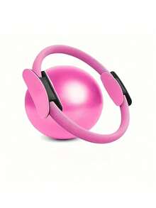 2pcs/Set Pilates Ring And Yoga Ball Set - Fitness Set, Equipped With Polypropylene Ring And Non-Slip PVC Yoga Ball, Durable, Shock-Absorbing, Suitable For General Exercises And Home Workouts. - Multicolor - View 10
