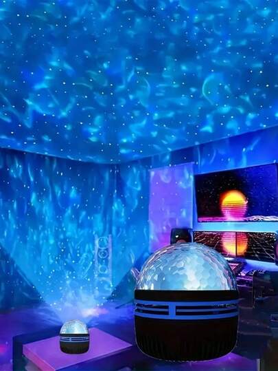 USB Projector "Starry Night & Northern Lights" - RGB Wave Light With Remote Control, Suitable For Bedroom, Living Room Decor, Festivals, Gifts, Outdoor