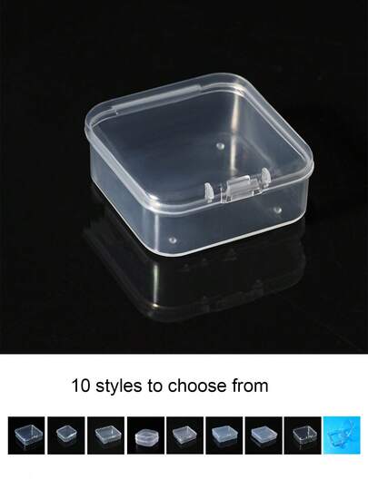 صندوق تخزين مربع، صناديق بلاستيكية شفافة لتخزين الورق المقوى، صناديق تخزين بلاستيكية شفافة مربعة، قوية وموفرة للمساحة، تصميم قابل للطي، عديمة اللون والرائحة، أقوى وأكثر متانة، سهلة الفتح والإغلاق، لتنظيم المجوهرات
