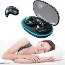 The Ultra-Thin Sleep Wireless Headphones Are Compact And Portable In-Ear Headphones With Intelligent Noise Cancellation And Super Standby Wireless Headphones, Suitable For Android-Compatible Apple Mobile Phone Gaming Headphones - 黑色 - 查看 12