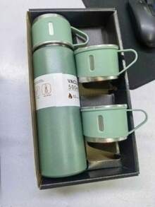 不锈钢真空保温瓶套装，隔热保温杯 500ml/16.9oz，双层真空保温瓶，适用于商务、办公室、学校 - 冷热饮品返校