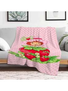 S-Strawberry Pink Shortcake Throw Blanket – Fluffy Plaid Picnic & Camping Blanket, Soft & Cozy Portable Sofa Decor, Downy King Lid Blanket For All-Season Comfort - Photo-2 - 查看 13