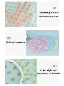 1pc Mixed Pattern Waterproof Shower Cap, Printed Shower Cap, PVC Dustproof Waterproof Shower Head Cover, Thick Reusable Shower Cap, Suitable For Home, Travel, Salon, Beauty Salon And Other Occasions - 1pc-random Color - View 9