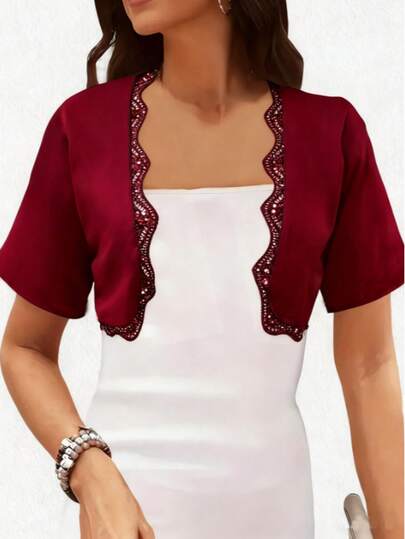 Lightweight Knitted Cover Up For Women, Thin Summer Sun Protection Cover-Up, Paired With Camisole, Short Shawl Outerwear