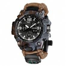 Reloj inteligente multifuncional con tecnología de vanguardia, diseño electrónico táctico, estilo outdoor, brújula, adecuado para deportes al aire libre, entrenamiento militar, resistente al agua y luminoso. - Multicolor - Ver 15