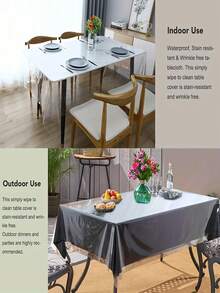 0.13毫米厚透明塑料桌布保护套，100%防水防油，适用于餐桌、派对和节日场合。 - 無色 - 查看 5