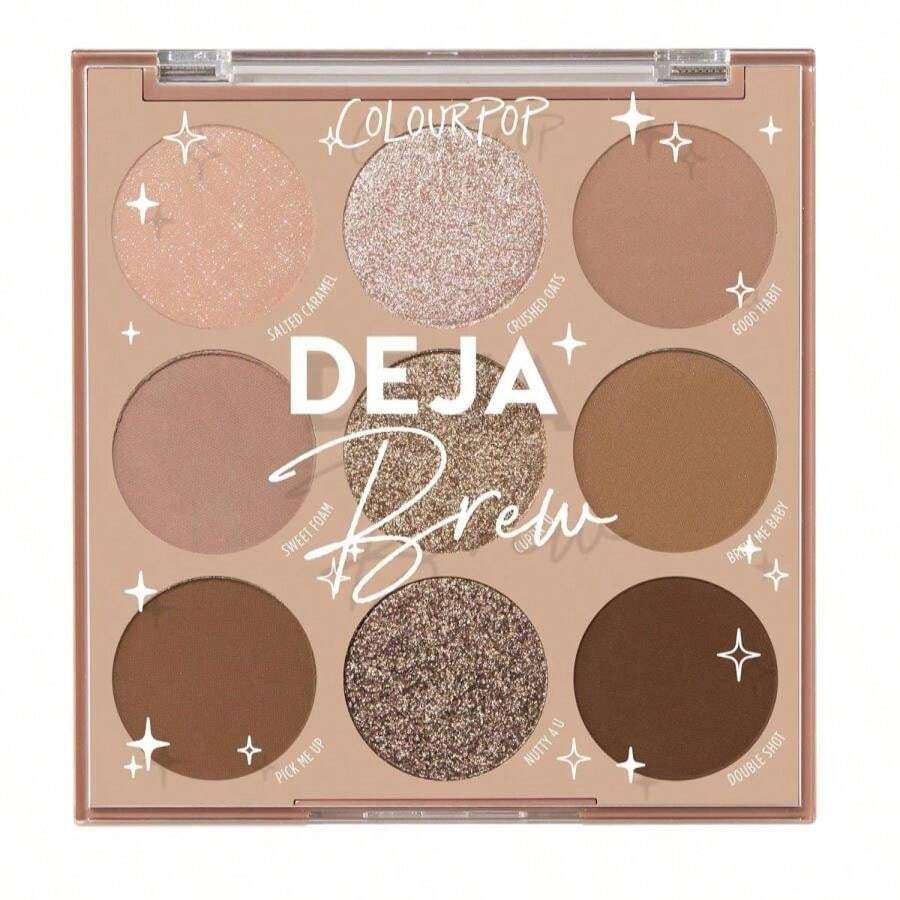 ColourPop Deja Brew Eyeshadow Palette - Cool-Toned Nude Eye Makeup Palette With Matte, Metallic And Matte Sparkle Finishes - High-Pigment Eye Makeup With A Long-Wearing Formula (0.3 Oz) - MàuH - Xem 1
