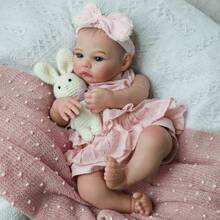 Realistic Reborn Dolls Girl 20 Inch Real Life Newborn Doll With Soft Weighted Body Toy For Kids Age 3+ - 粉色 - 查看 6
