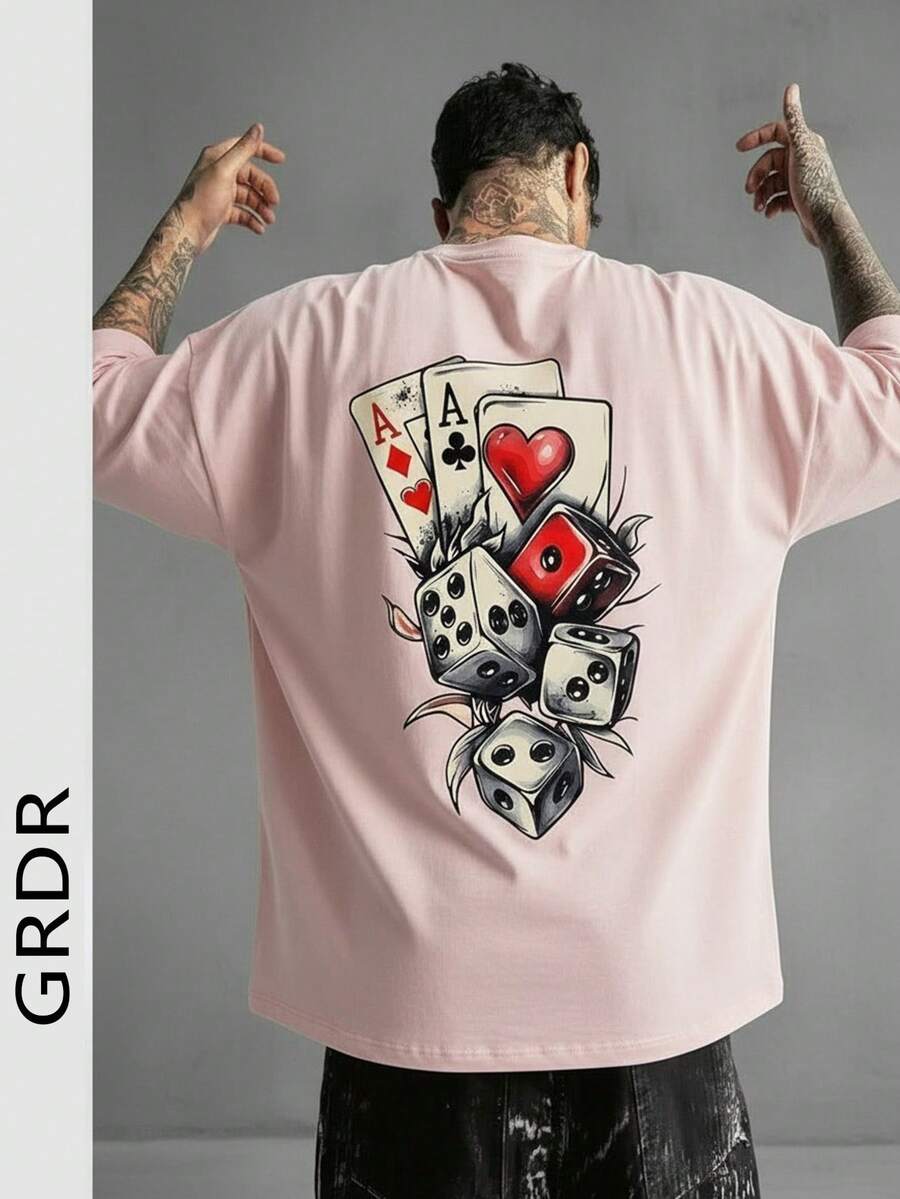 GRDR Men's Summer Printed Graffiti Short Sleeve Fashionable T-Shirt, Suitable For Summer