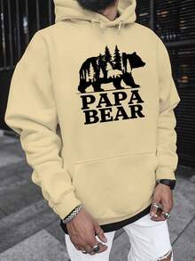 En otoño e invierno, Papa Bear diseñó una sudadera de terciopelo estampada para hombres con un diseño de gorra multifuncional, adecuada para las temporadas de primavera y otoño, disponible en tallas extragrandes. - Negro - Ver 5