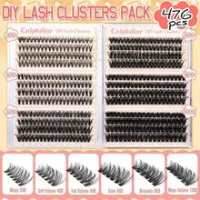 Calphdiar Eyelash Clusters 30D+40D+50D+60D+80D+100D Lash Clusters Wispy Individual Lashes 476PCS D-Curly Lash Extension 10-16MM Natural Lashes Clusters DIY Cluster Eyelash Extensions For Beginners - ColorA - 查看 2