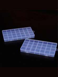10/12/15/18/24格透明收纳盒，多用途塑料空盒，可用于存放耳环、戒指、珠宝、美甲用品、女士礼品等。 - 透明 - 查看 2
