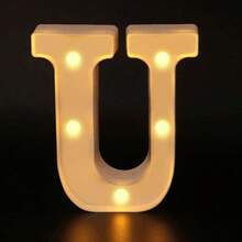 26 Letter LED Lights Luminous Number 0-9Lamp Wedding Birthday Christmas Decoration Decoration Night Light Party Bedroom 16CM Height (Without Battery) - White - View 24