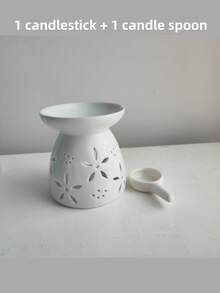 Set Of 2 White Ceramic Wax Melters Tea Light Warmers With Candle Scoop, Aromatherapy Holder, Mixed Wax Warmer, Ceramic Oil Burner, Candle Aromatherapy Diffuser For Home Valentine's Day Party, Season, Festival, Holiday, Room Decor, Home Decor, Gift - Multicolor - View 18