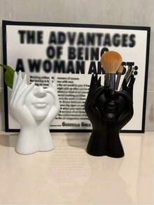 1个人体造型桌面收纳盒，多功能笔/化妆刷架 - 彩色 - 查看 11