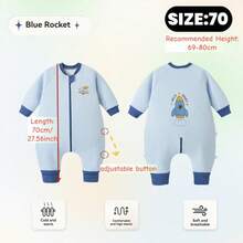 2.0 Tog Infant/Toddler Thick Warm Sleeping Bag, Long Sleeve, Suitable For Autumn/Winter